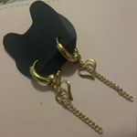 Mega Earrings in Gold Heart Huggies hoops Photo 11