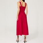 Reformation Mika Cotton Midi Dress in Red Photo 2