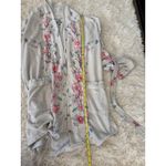 Wrap Up by VP Floral Print Plush Spa Robe Women's Open Front Beige Made in USA Tan Photo 4