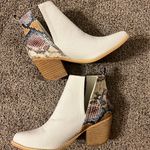 arider girl White and Snake Skin Booties  Photo 2