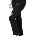 Zenana Outfitters Jeans Womens Size 24 Distressed Straight Raw Hem Cropped Black denim Photo 8