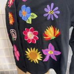 Michael Simon Lite Black Floral Embroidery Cotton Long Sleeve Cardigan Size 1X Photo 11