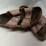 Birkenstock Pink Metallic Arizona Two Strap Sandals Women sz 40 Comfort Footbed Photo 0
