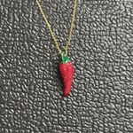 Kate Spade Gold Necklace with Red chili pepper pendant  Photo 1
