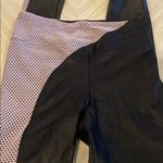 Koral  Black Leggings with Light Pink Mesh Panel Photo 1