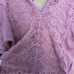XCVI Mind Set by  Mauve Lace Overlay Blouse Cover Up Size Small Photo 4