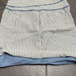 Anthropologie  Hype Blue White Stripe Mini Skirt Linen Blend Nautical SZ 6 Spring Photo 4