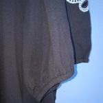 Anne Klein  Cotton Black Blouse With White Embroidery Short Puffed Sleeves XL Photo 6
