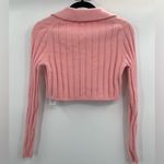 ZARA new tied knit cardigan wrap sweater stretchy lapel pink size small Photo 7