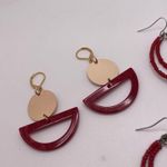 Dress Up Lot Of 4 Costume Earrings Pierced Dangle Drop  Colorful Red Mix Photo 8