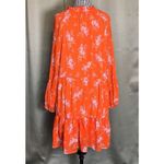 Vince Camuto  Dress Sheer Long Sleeve V-Neck babydoll Dress Ruffle Hem Size Large Photo 3