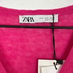 ZARA  Pink Linen Blend Button Front Long Sleeveless Vest NWT Size Small Photo 4
