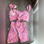 Free People  Crop Top and Bike Shorts‎ Floral 2-piece Matching Set size xs NWT Photo 2