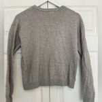 Forever 21 Holiday or Ugly Christmas Sweater gray crew neck with red sequin writing size L Photo 1