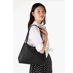 Kate Spade  "LENA" TRIPLE COMPARTMENT BLACK PEBBLED LEATHER SHOULDER BAG NWT Photo 8