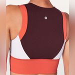Lululemon Kick Serve Sweat Tank Top Bra Padded Bordeaux Drama Size 6 Orange Photo 2