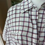 Vintage Gitano White Red Blue Short Sleeve Cotton Button Back Cotton Shirt 18W Photo 6