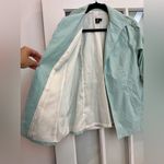 MAUS & HOFFMAN Mint Green Seersucker Striped Blazer Jacket Size 8 Medium NWT Photo 2