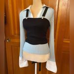 Seductions Y2K 1990’s Vintage Blue Cuffed and Collar Shirt. Photo 10