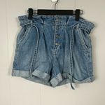 Hollister  Ultra High Rise Paper Bag Denim Blue Jean Cotton Shorts Size 11/30 Photo 1