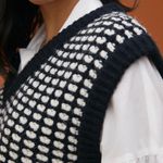 Anthropologie FIND ME NOW x | Textured Sweater Vest Chunky Knit Black | Large Photo 2