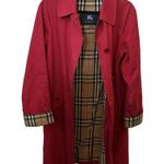 Burberry COPY - London Red Single Breasted Nova Check Lined With Flip Cuffs SZ 2 Photo 3