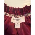 Umgee Velvet Sequin Sleeve Top Size Womens M Blouse Burgundy Party Holiday Photo 8