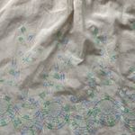 Alberto Makali  100% Silk Tan Ruffle Embroidered Flowy Tank Top Size M Photo 4