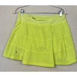 Lululemon Skirt Skort Womens 6 Neon Yellow Running Athletic Tennis Pocket Photo 1