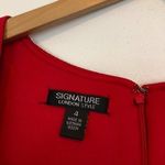 SIGNATURE LONDON STYLE Solid Bright Red Square Neck Knee Length Sheath Dress 4 Photo 4