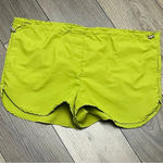 Happily Grey Women's Nylon Adjustable Waist Shorts Sz L Neon Green Athletic 40” Size L Photo 6