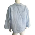 ZARA Blue White STRIPED PAJAMA STYLE OVERSIZE BLOUSE Size S NEW Photo 6