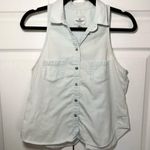 American Eagle Lightwash Denim Chambray Sleeveless Tank Top Size S Photo 0