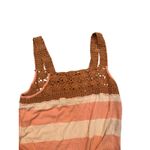 We The Free  Striped Crochet Dress Women's Medium Orange Boho Side Slits Photo 2