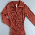 Free People NWT  Mont Blanc Red Jasper Cable Knit Sweater Mini Dress Photo 3