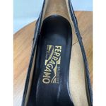 Salvatore Ferragamo Salvatore Ferragamo Black Ribbon Bow Pointed Toe Ballet Flats Size 6B Photo 3