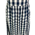 J.Crew Blue White Buffalo Gingham Check Midi Dress Size S Nautical Resort Rush Photo 2