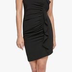 Guess  Women's Soft Touch Mini with Ruffle Detail Dress Black Sz 10 Photo 0