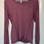 Lululemon Sweat Embrace Long Sleeve Heathered Misty Merlot Pink Womens 6 W3BG7S Photo 0