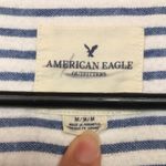American Eagle  Women’s Super Soft Striped Blue White Button-Up Pocket Shirt Photo 6