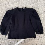 Levi's Puff Sleeve Crinkle Texture Long Sleeve Blouse Black (Small) Photo 0