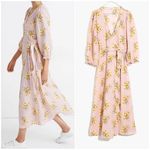 Madewell Size XXS Linen Blend Ruffle Cuff Wrap Floral Dress in Dutch Dandelions Photo 1