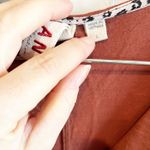 Anthropologie  Dolan V Neck Long Sleeve Blouse Top Terracotta Rust Red Large Photo 3