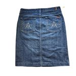 7 For All Mankind 2000's vintage "A" Pocket mid thigh denim jean skirt sz. 29" Photo 3