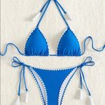 Boutique Blue & White, Boho, Tassel, Bikini Set Photo 1