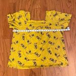 Lucky Brand - Women Square Neck Floral Top Mustard Yellow Size XL Photo 6