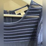 Michael Kors Mesh Flutter Sleeve Navy Cropped Pants Romper Blue Photo 2