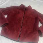 Victoria's Secret  PINK Teddy Full Zip relaxed jacket cozy fleece sherpa Maroon S Photo 2