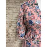 Loft Pink Floral Swing Dress 3/4 Sleeve Lined Embroidered Scalloped Hem Size 8 Photo 2