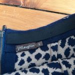 J. McLaughlin ☀️3/$25  small Sweater Skirt Tan Brown Navy Blue Animal Pencil Zip Photo 3
